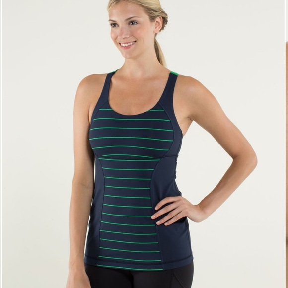 lululemon athletica Tops - Lululemon navy Energy Slalom strip tank top